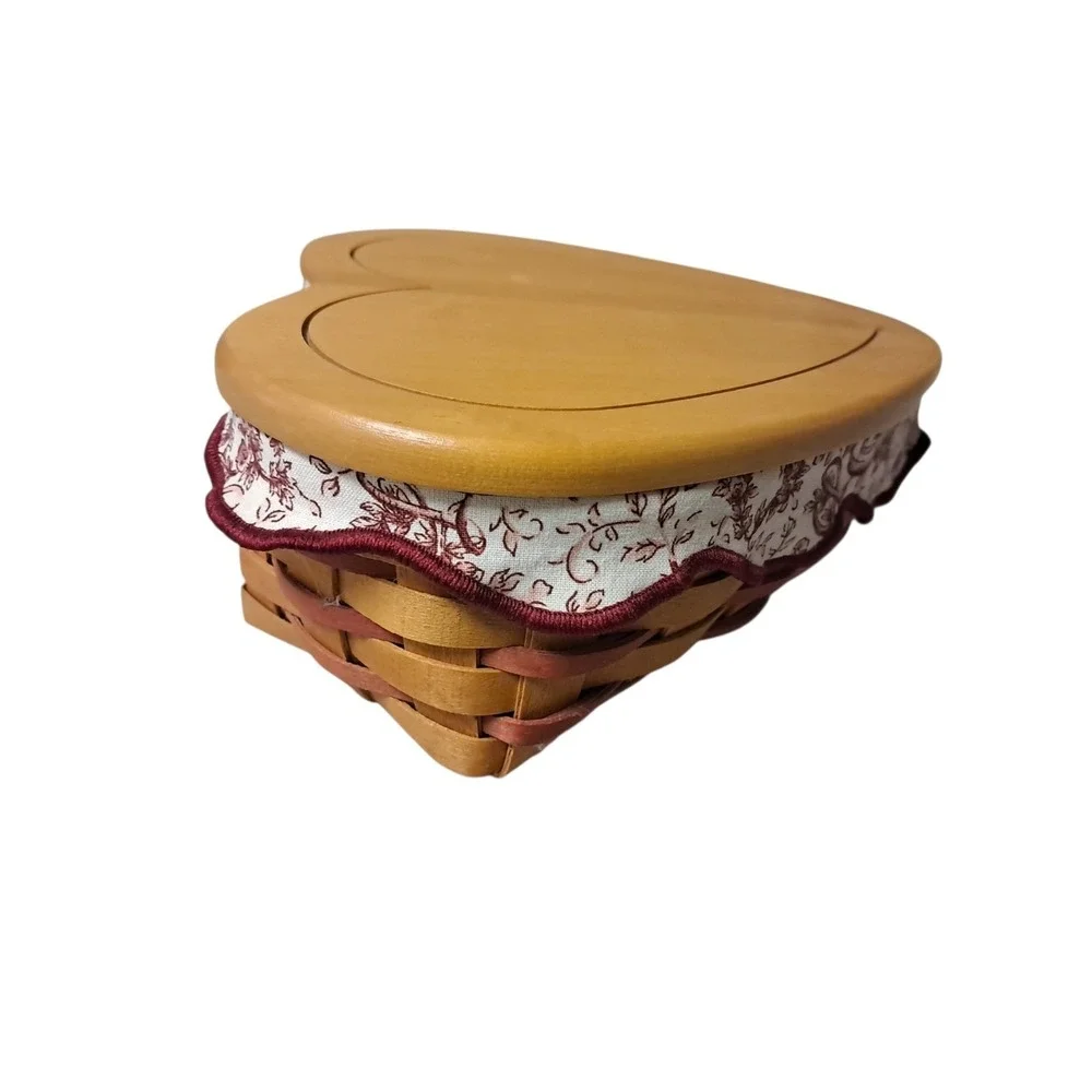 Longaberger 1999‎ Large Heart Lid Basket Combo Liner